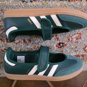 Adidas Green and White Samba Jane Sneakers